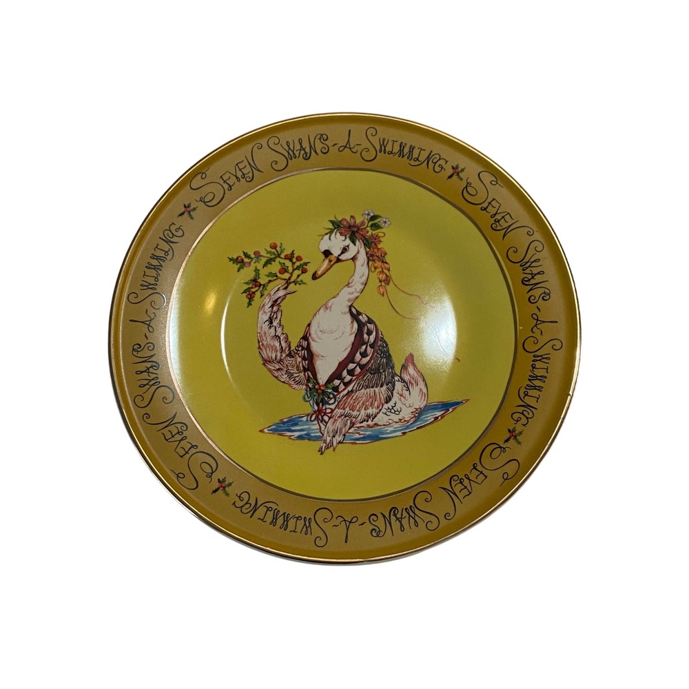 Anthropologie Twelve Days of Christmas Seven Swans A Swimming Decorative Plate